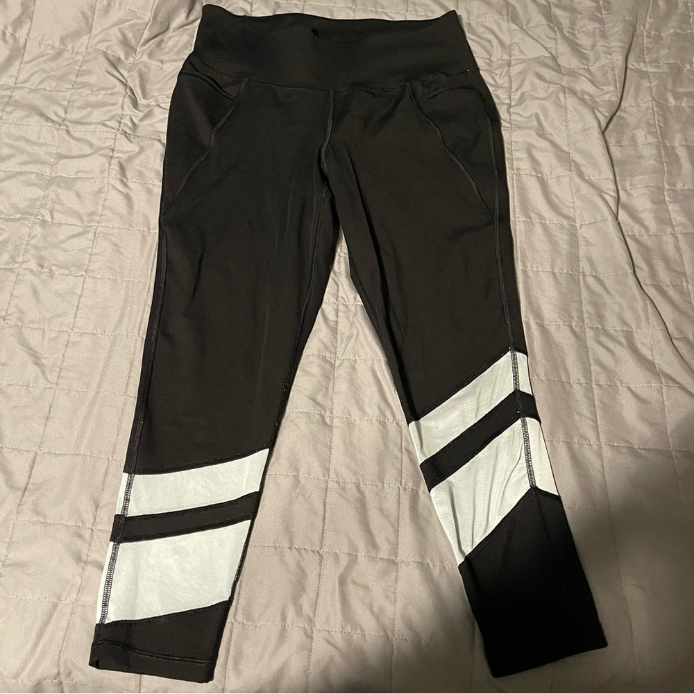 EUC Livi active lane bryant workout leggings black aqua blue green 14/16